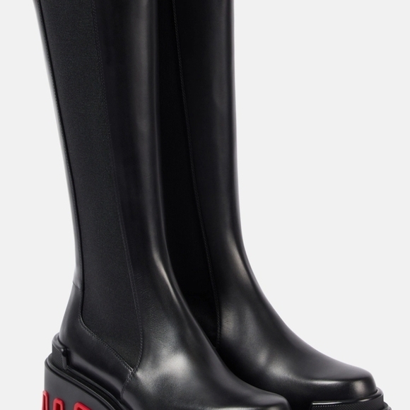 Christian Louboutin Black Boots with Red Soles - Picture 2 of 3